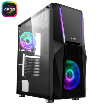 Carcasă NJOY PC FORT Mid Tower ATX NEGRU, fara sursa inclusa