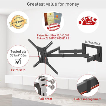 Barkan TV Wall Mount 13"- 83" Black