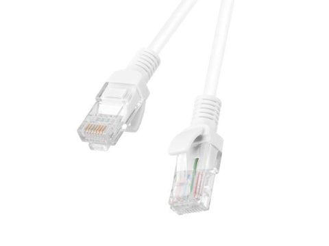 Patchcord CAT.6 UTP 1m white fluke passed Lanberg