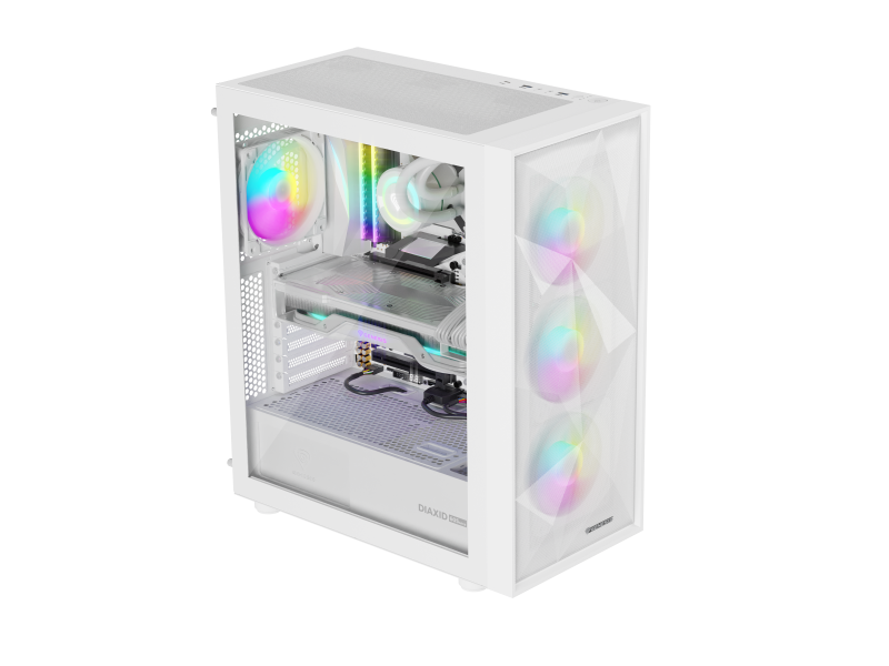 Carcasă GENESIS DIAXID 605 Mid Tower ARGB ALB, Tempered Glass