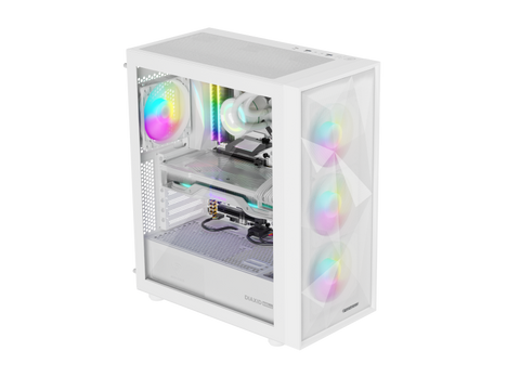 Carcasă GENESIS DIAXID 605 Mid Tower ARGB ALB, Tempered Glass