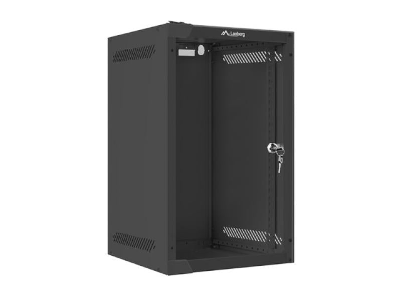 Dulap rack Lanberg 10" perete 9U / 280x310 (flat pack) cu ușă din sticlă