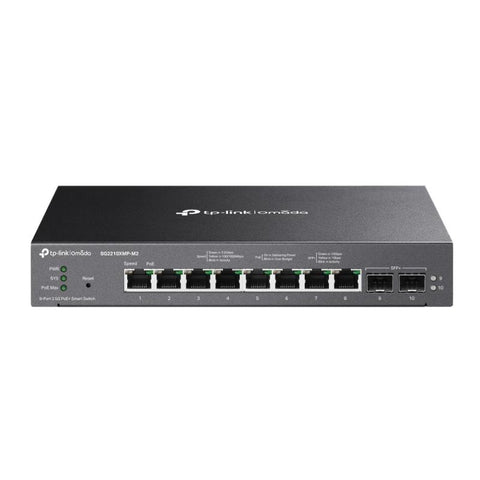 Omada 8-Port 2.5GBASE-T and 2-Port 10GE SFP+ Smart Switch with 8-Port PoE+ PORT: 8× 2.5G PoE+ Ports TP-Link