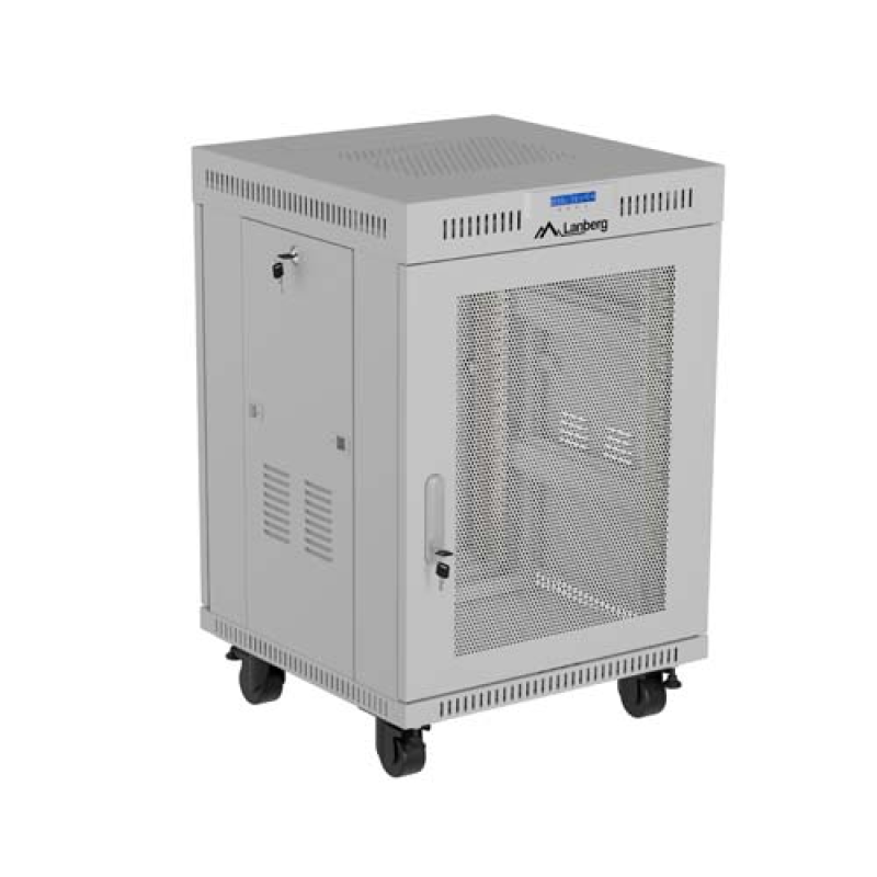 Dulap rack Lanberg 19" perete 15U/600X800 (FLAT PACK) WITH MESH DOOR LCD