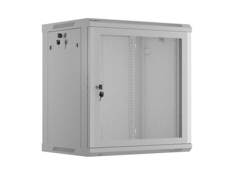 Dulap rack Lanberg 19" perete 12U / 600x450 cu ușă perforată, gri (flat pack)