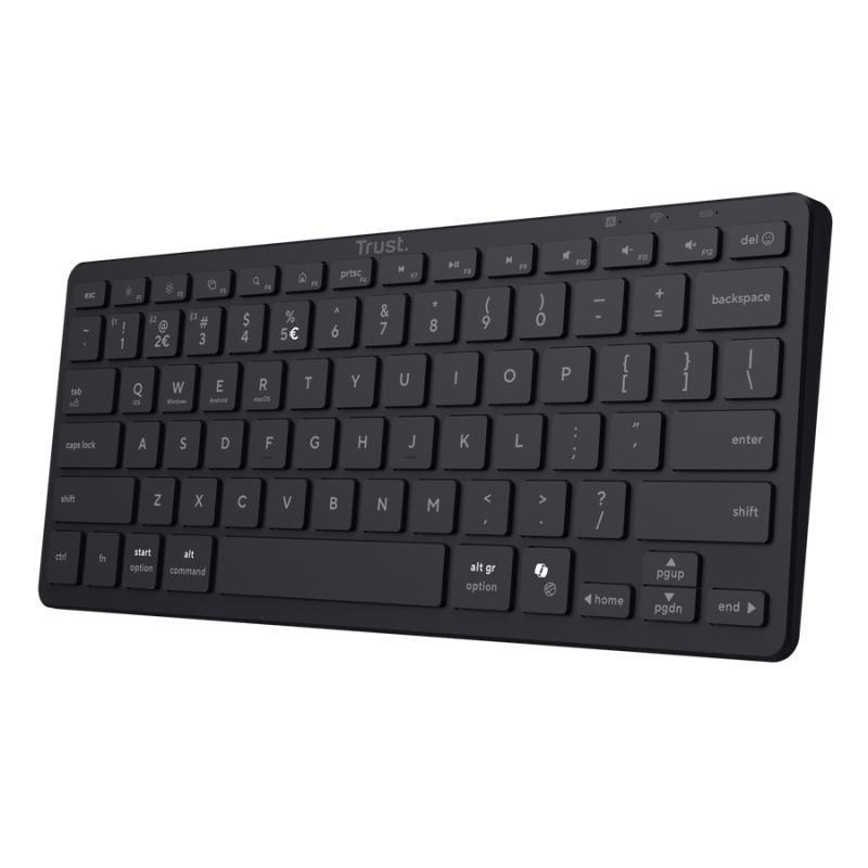 Tastatură Trust Nado 2 Wireless, 13 taste media, material ABS, negru