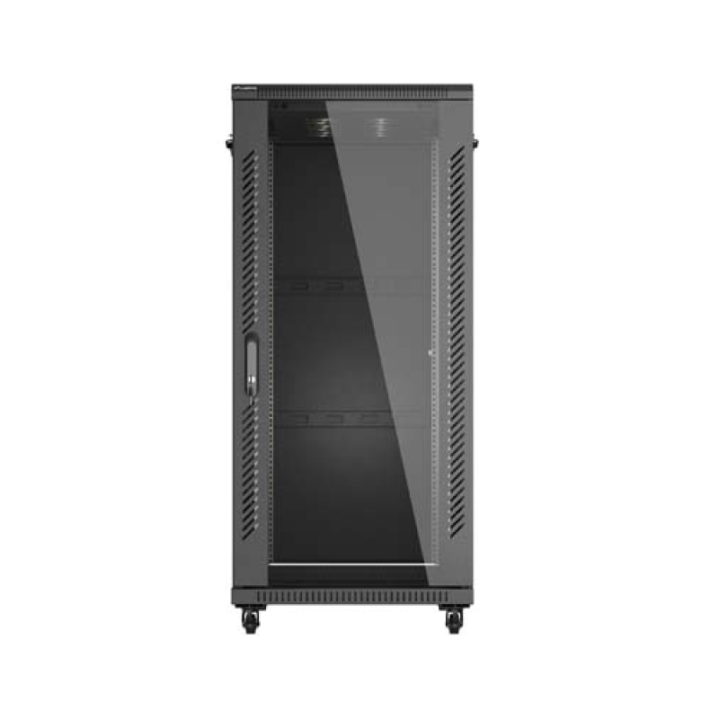 Dulap rack Lanberg 19" perete 27U/600X1000 (FLAT PACK) WITH GLASS DOOR