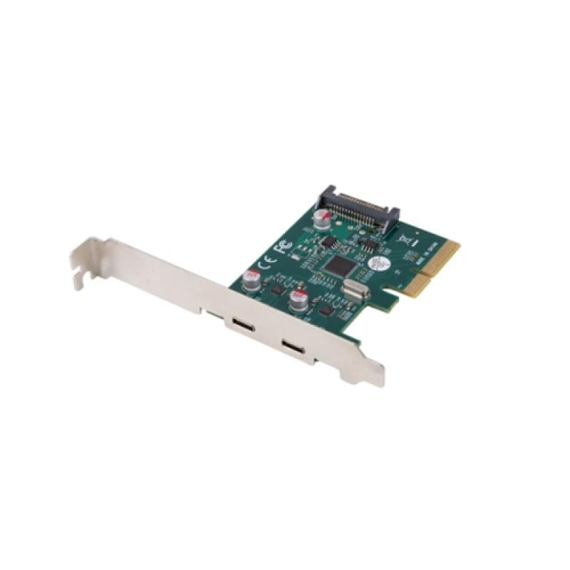 Placă Lanberg PCI Express x1 2X USB-C 3.2 GEN, chipset Asmedia ASM1142