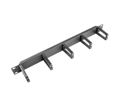 Panou Lanberg management cabluri cu 5 suporturi din plastic, 1U, tip B, negru
