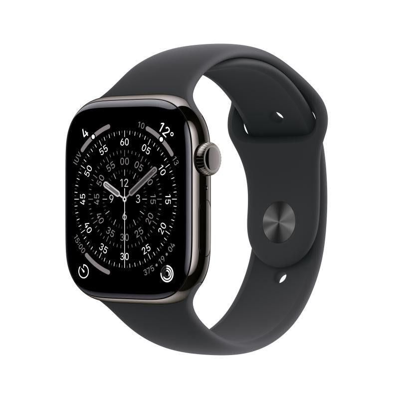 Apple Watch Series 11 GPS + Cellular 42mm Slate Titanium Case with Black Sport Band - S/M