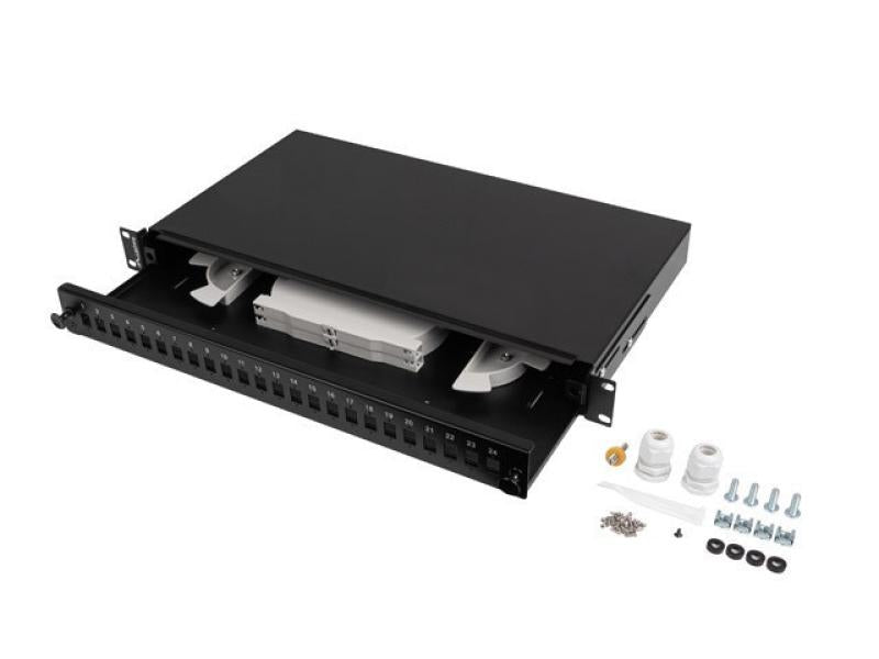 Patch Lanberg panel fibră rack 19" 1U 24x SC simplex / 24x LC duplex
