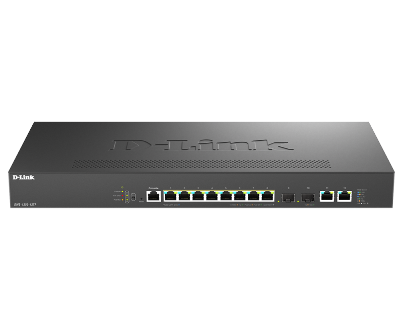 Switch D-Link DMS-1250-12TP, 8 porturi Gigabit, 2 porturi SFP+