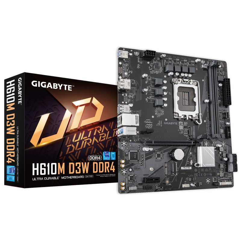 Placă de baza Gigabyte H610M D3W DDR4 LGA1700, 2X DDR4, 1X DP 1X HDMI