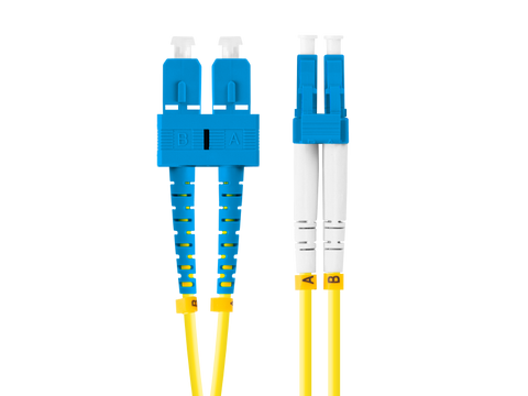 Patch cord Lanberg fibră SM SC/UPC-LC/UPC duplex 2 m LSZH G657A1 3,0 mm galben