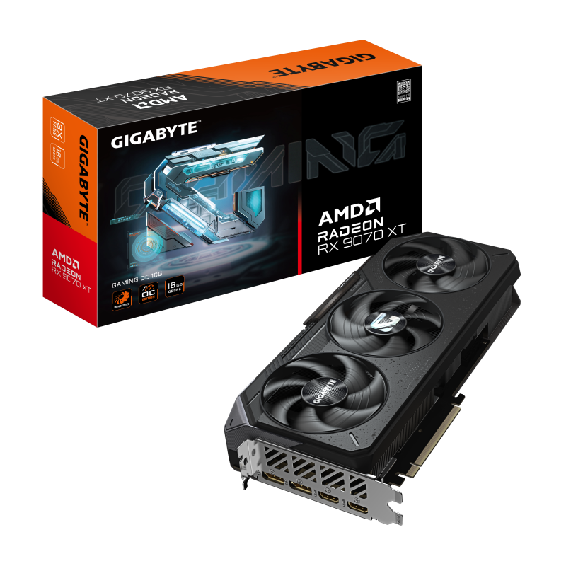 Placă video Gigabyte GV-R9070XTGAMING OC-16GD, GPU AMD rdna 4