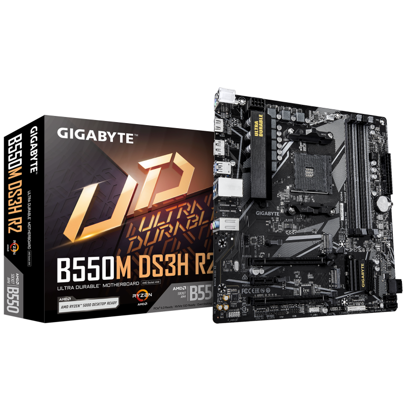 Placă de Baza GIGABYTE B550M DS3H R2 AM4, 4x DDR4, 1x DP 1x HDMI