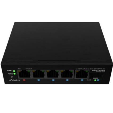 Switch Lanberg ILFE-4P-1GE-1S-90, 1 port 100BASE-T 802.3bt PoE++