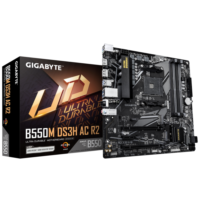 Placă de baza Gigabyte B550M DS3H AC R2 AM4, 4X DDR4, 1X DP 1X HDMI