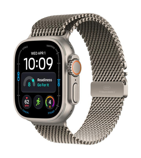Apple Watch Ultra 4 GPS + Cellular 49mm Natural Titanium Case with Natural Titanium Milanese Loop -