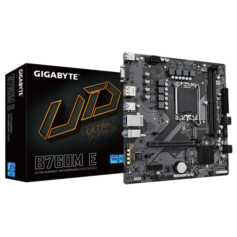 Placă de Baza GIGABYTE B760M E LGA1700, 2x DDR5, 1x D-Sub 1x DP