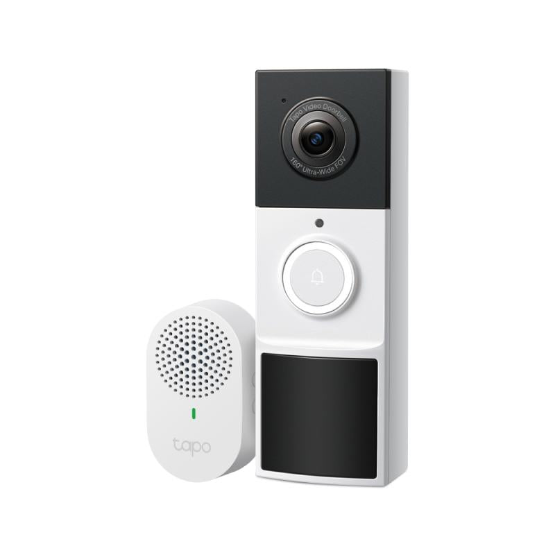 Video Doorbell Camera 1×Tapo D210 + 1×Tapo D100C SPEC: 2K 3MP(2304×1296), 2.4 GHz, 6400mAh TP-Link