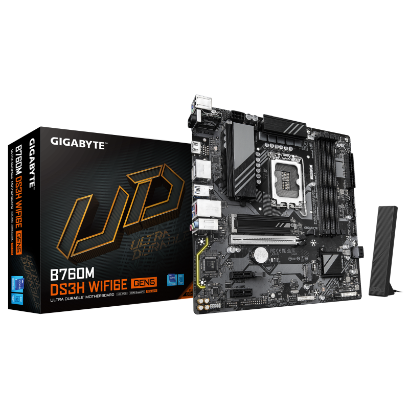 Placă de baza Gigabyte B760M DS3H WIFI6E GEN5 LGA1700, 4X DDR5