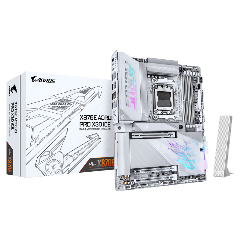 Placă de bază GIGABYTE X870E A PRO X ICE, ATX, socket AM5