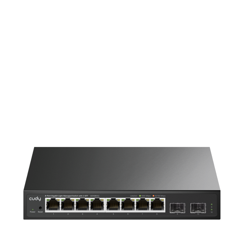 Cudy 8-Port Gigabit Easy-Managed Switch, 8× GbE, 2× 1.25G SFP
