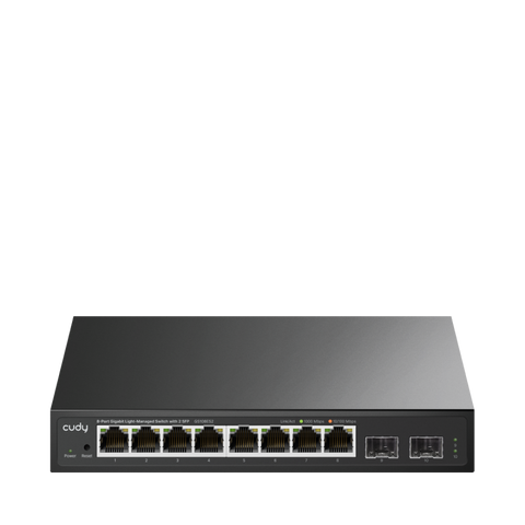 Cudy 8-Port Gigabit Easy-Managed Switch, 8× GbE, 2× 1.25G SFP