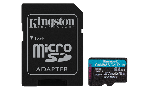 Card de Memorie MicroSDXC Kingston64GBCanvas GO PlusCu Adaptor