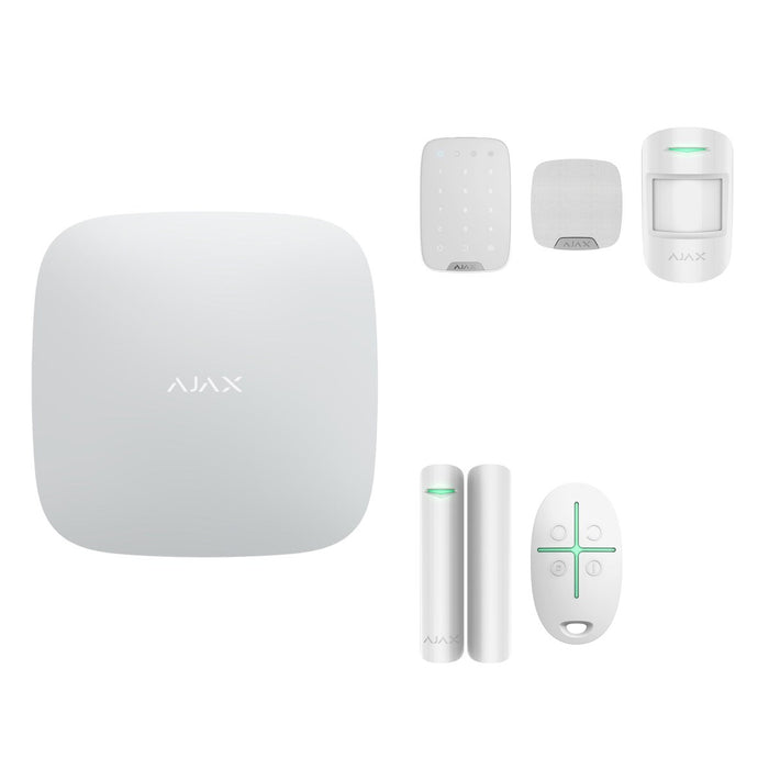 Kit alarmă wireless Ajax Hub 2 (4G) cu tastatură, sirenă, 2 detectori de mișcare și 2 contacte – Home/Office Tip B