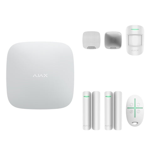 Kit alarmă wireless Ajax Hub 2 (4G) cu 2 sirene, 3 detectori de mișcare și 7 contacte – Home/Office Tip E