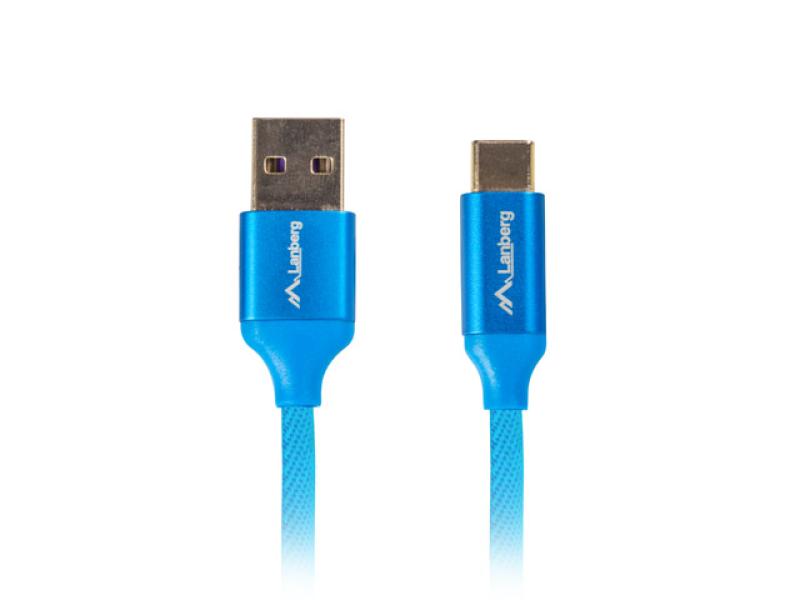 Cablu Lanberg USB-C(M) USB-A(M) 2.0 1,8 m albastru QC 3.0 Premium