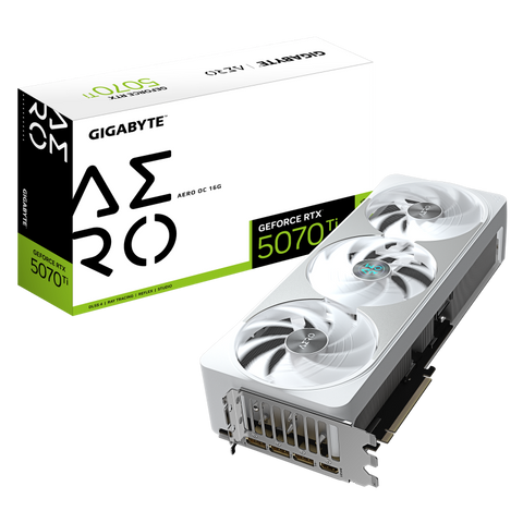 Placă video Gigabyte NVIDIA geforce rtx 5070 ti aero oc 16GB GDDR7 256 bit, PCIE 5.0, 3X DP 1X HDMI
