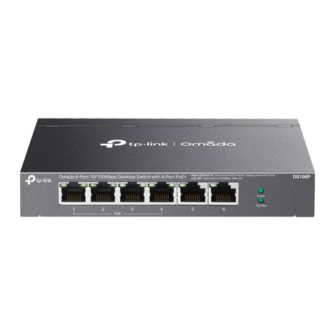 Omada 6-Port 10/100 Mbps Desktop Switch with 4-Port PoE+ PORT: 4× 10/100 Mbps PoE+ Ports TP-Link