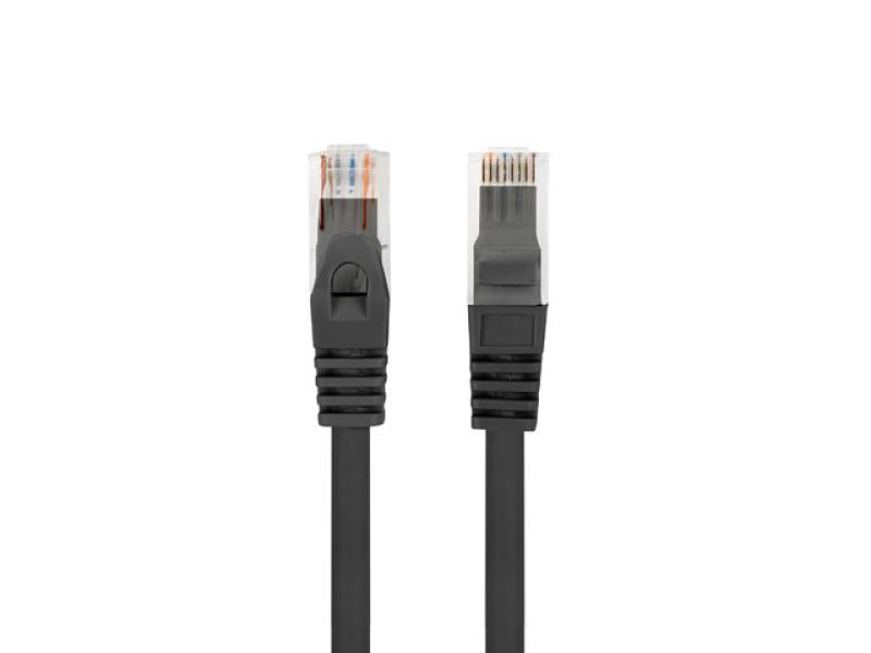 Patch cord Lanberg Cat.6 UTP LSZH Cu 1 m negru, Fluke Passed