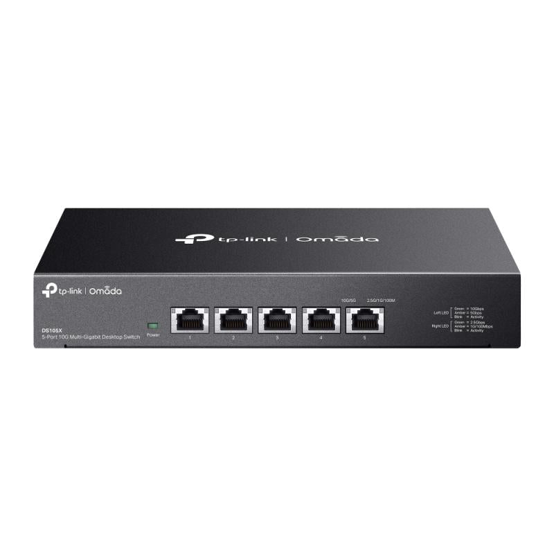 Omada 5-Port 10G Multi-Gigabit Desktop Switch PORT: 5× 10G RJ45 Ports SPEC: Desktop Steel Case TP-Link