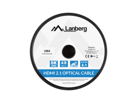 Cablu Lanberg HDMI M/M v2.1 10 m optic negru AOC