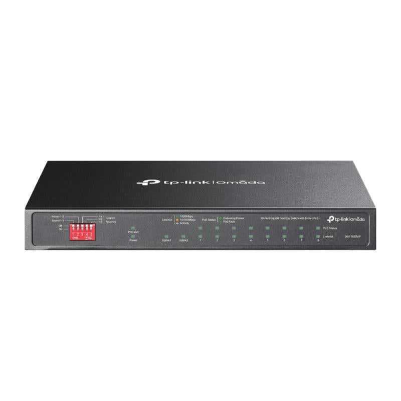 Omada 10-Port Gigabit Desktop Switch with 8-Port PoE+ PORT: 8× Gigabit PoE+ Ports, 2x Gigabit TP-Link