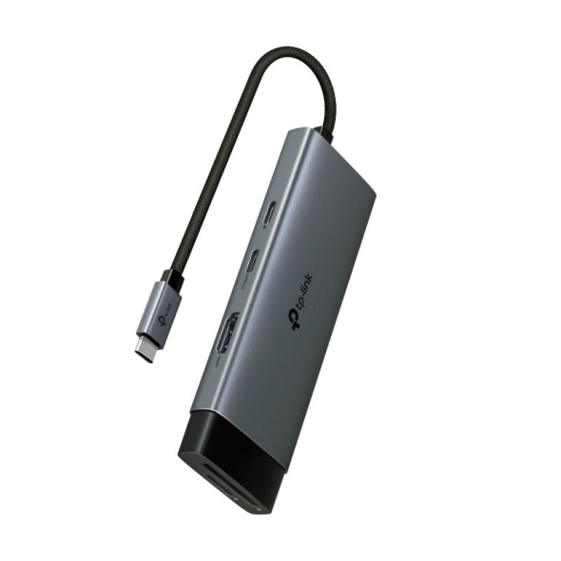 USB Type-C 7-Port Hub SPEC: 1 × USB-C Connector，1 × HDMI 4K 60Hz Port，1 × USB-C PD 100W Port，1 × SD TP-Link