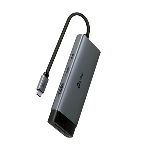 USB Type-C 7-Port Hub SPEC: 1 × USB-C Connector，1 × HDMI 4K 60Hz Port，1 × USB-C PD 100W Port，1 × SD TP-Link
