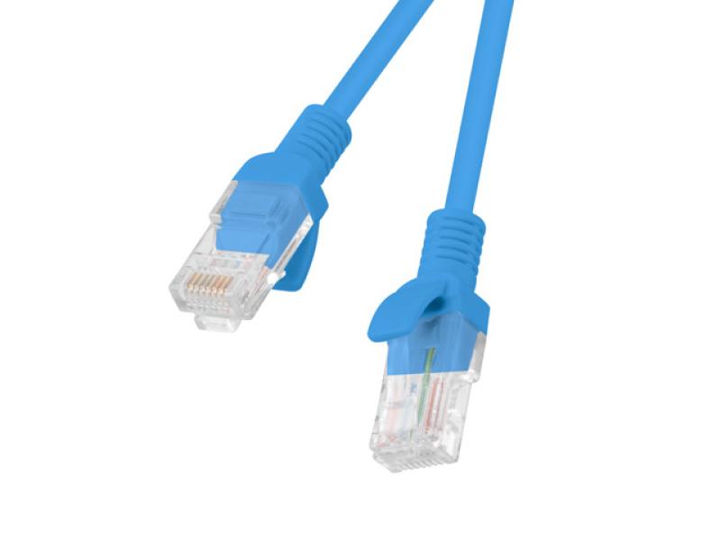 Patchcord CAT.5E UTP 0.25m blue fluke passed Lanberg