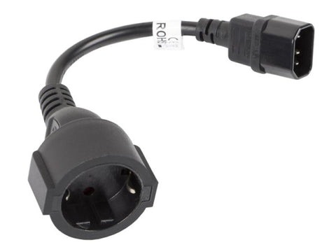 Cablu Lanberg adaptor IEC 320 C14 Schuko(F) pentru UPS 20 cm negru