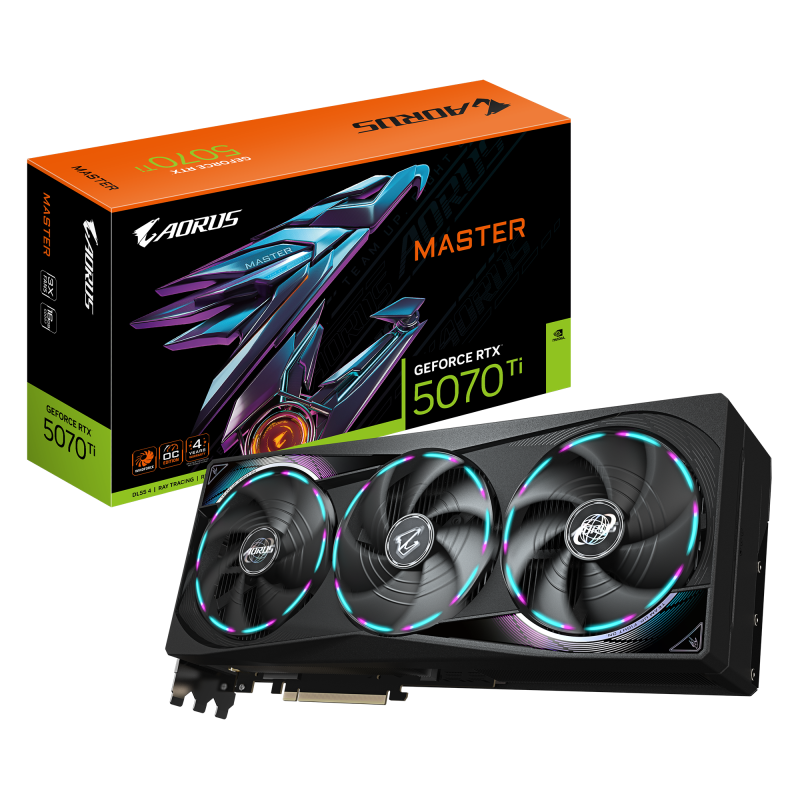 Placă video Gigabyte aorus geforce rtx 5070 ti master 16GB GDDR7 256 bit, PCIE 5.0, 3X DP 1X HDMI
