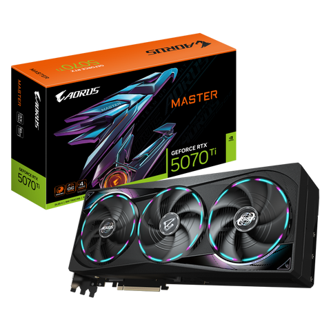 Placă video Gigabyte aorus geforce rtx 5070 ti master 16GB GDDR7 256 bit, PCIE 5.0, 3X DP 1X HDMI
