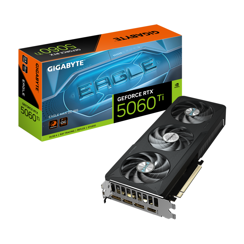 Placă video Gigabyte geforce rtx 5060 ti eagle max oc 16GB GDDR7 128 bit, PCIE 5.0, 3X DP 1X HDMI