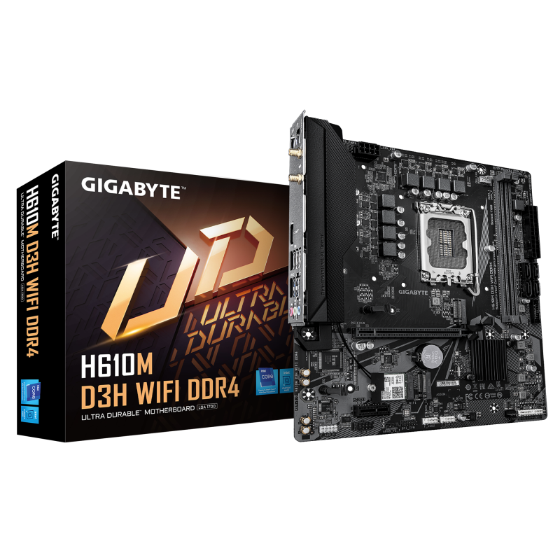 Placă de baza Gigabyte H610M D3H DDR4 LGA1700, 2X DDR4, 1X DP 1X HDMI
