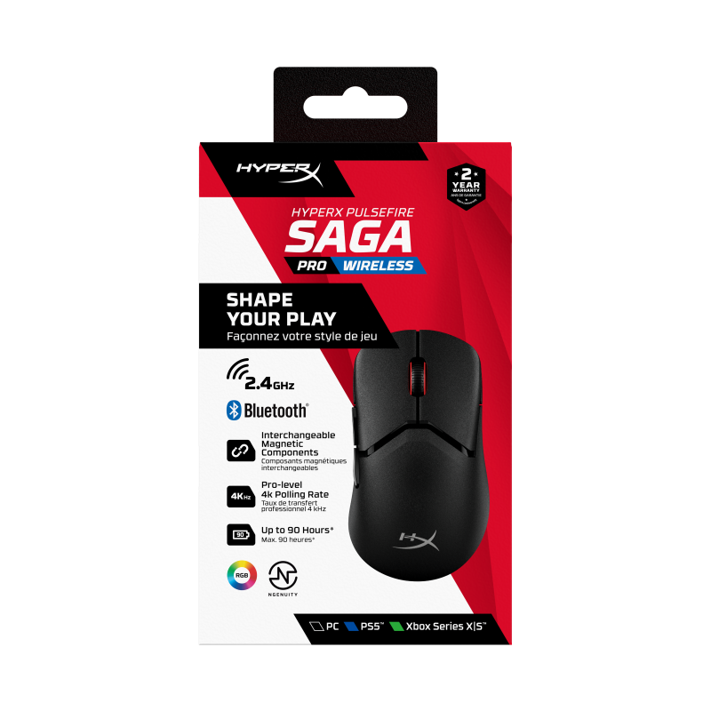 Mouse wireless HP Hyperx Pulsefire Saga Pro, rezolutie 26000 dpi