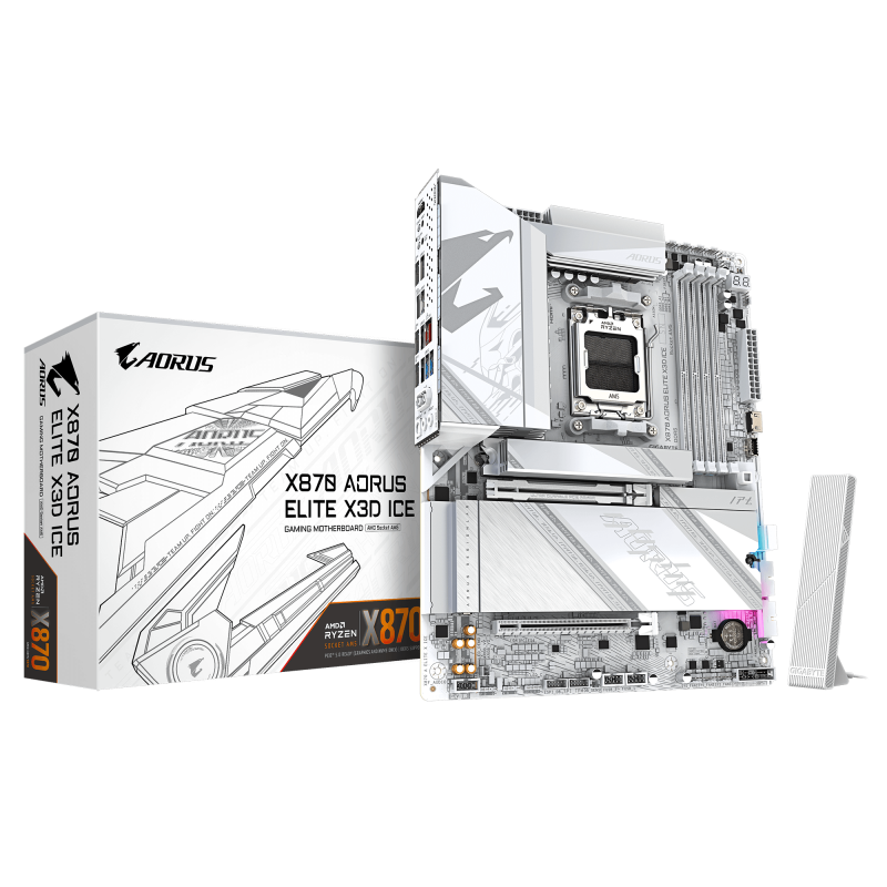 Placă de bază GIGABYTE X870 A ELITE X ICE, ATX, socket AM5