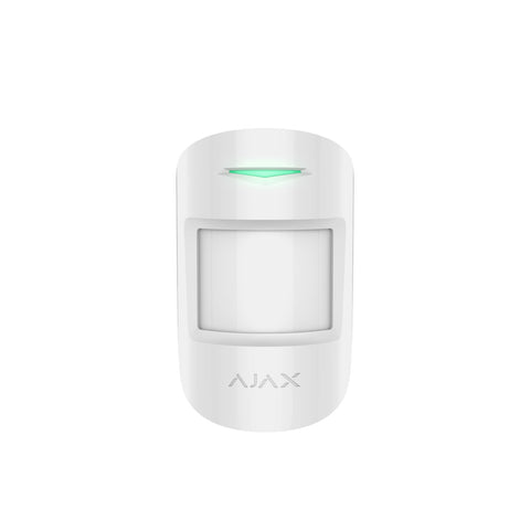 Detector de miscare wireless (PIR) si senzor geam spart, AJAX CombiProtect, alb